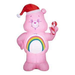 Care Bears Cheer Bear Yard Lawn Blow Up Airblown Holiday Light Christmas 5ft
